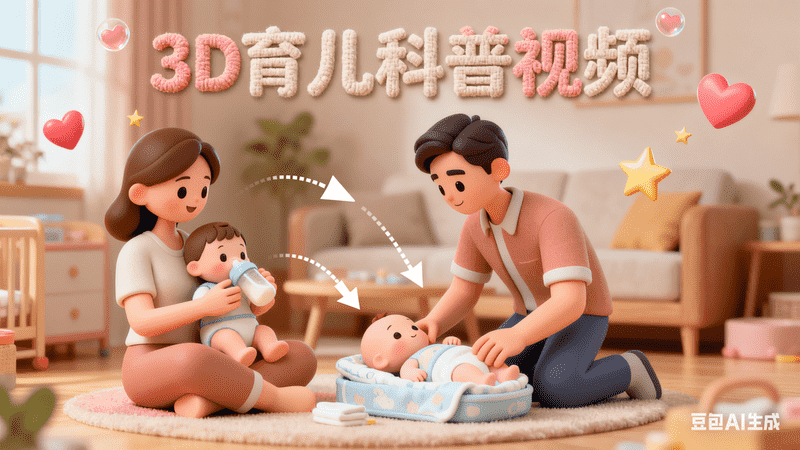3D育儿科普视频,AI我帮您-AIGC