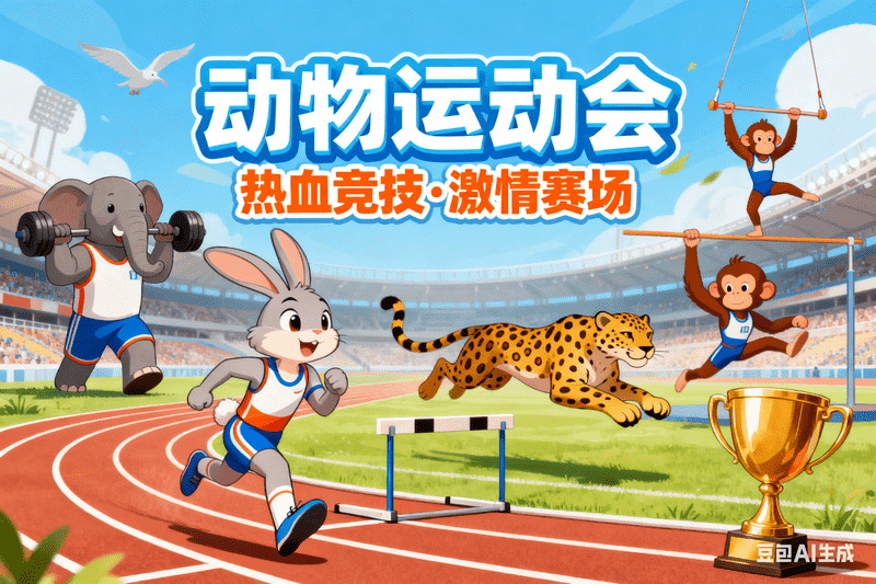 动物运动会【二改版本】,AI我帮您-AIGC