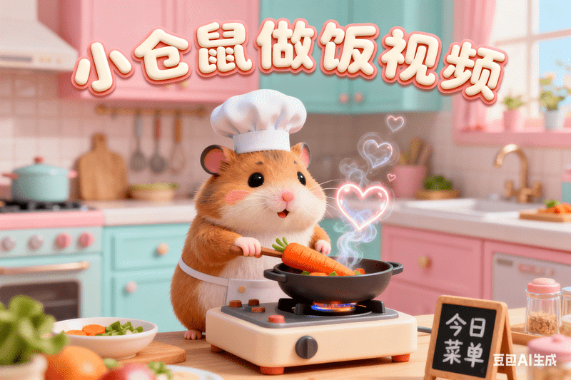 小仓鼠做饭视频【二改版本】,AI我帮您-AIGC
