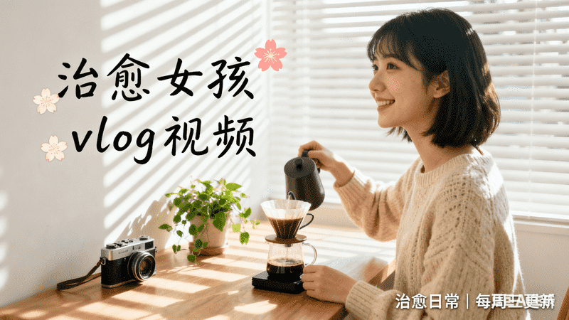 治愈女孩vlog视频,AI我帮您-AIGC