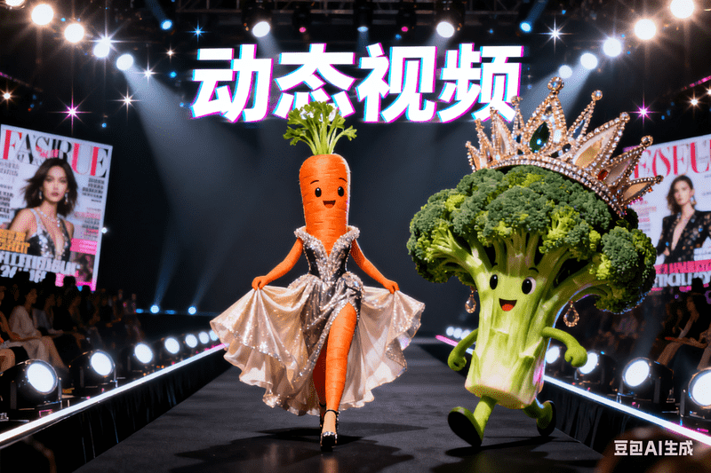 食材走秀【动态视频】豆包版本,AI我帮您-AIGC