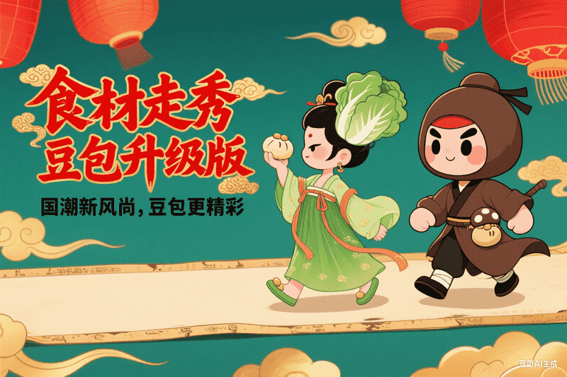 食材走秀豆包升级版,AI我帮您-AIGC